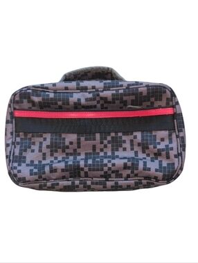 PBteen Pixel Check Organizer Bag – Gray/Black + Red Interior